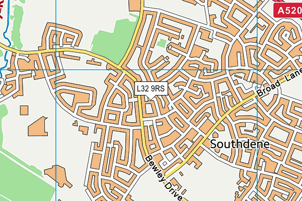 L32 9RS map - OS VectorMap District (Ordnance Survey)