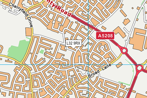 L32 9RX map - OS VectorMap District (Ordnance Survey)