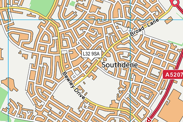 L32 9SA map - OS VectorMap District (Ordnance Survey)