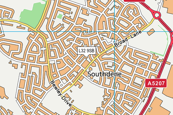 L32 9SB map - OS VectorMap District (Ordnance Survey)