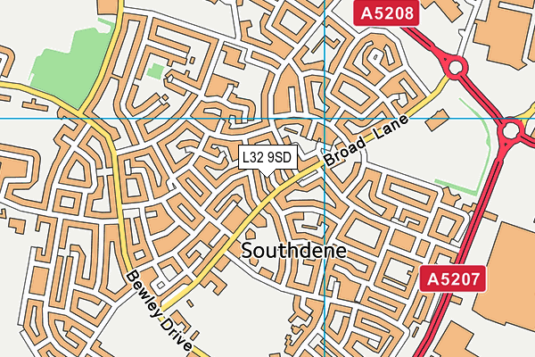 L32 9SD map - OS VectorMap District (Ordnance Survey)