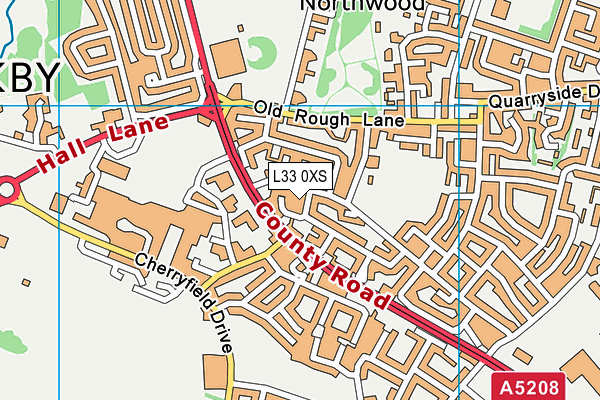 L33 0XS map - OS VectorMap District (Ordnance Survey)