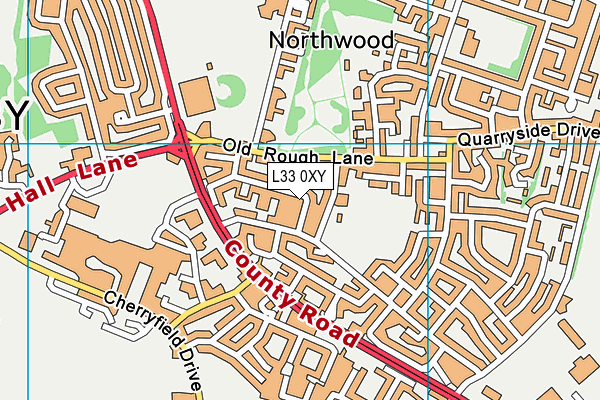 L33 0XY map - OS VectorMap District (Ordnance Survey)