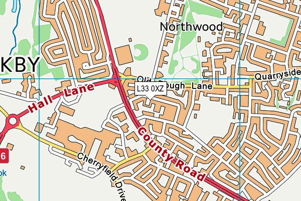 L33 0XZ map - OS VectorMap District (Ordnance Survey)