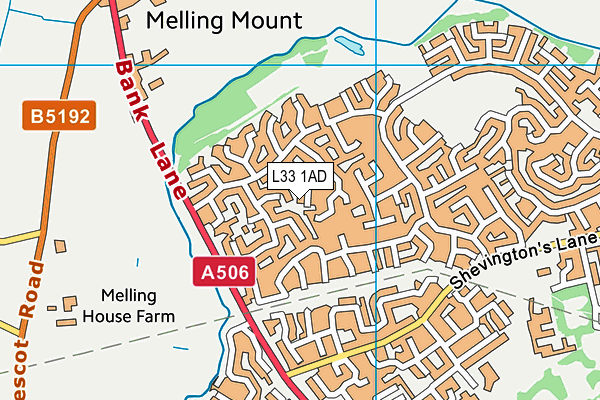 L33 1AD map - OS VectorMap District (Ordnance Survey)