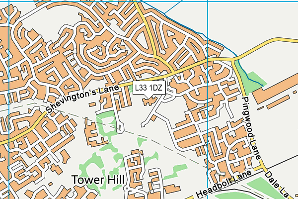 L33 1DZ map - OS VectorMap District (Ordnance Survey)