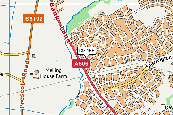 L33 1EH map - OS VectorMap District (Ordnance Survey)