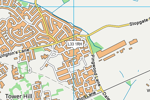 L33 1RH map - OS VectorMap District (Ordnance Survey)