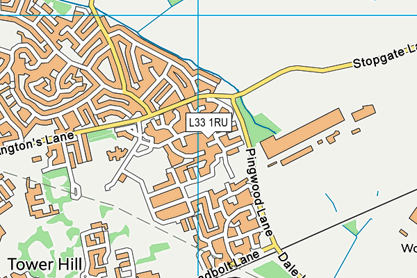 L33 1RU map - OS VectorMap District (Ordnance Survey)