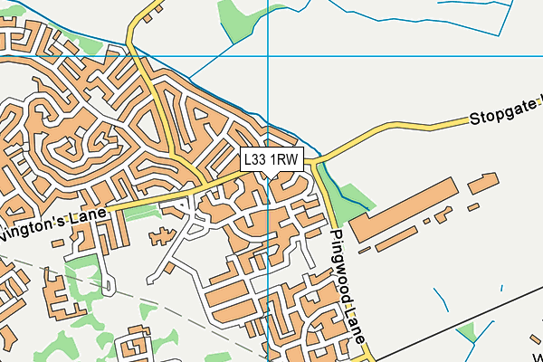 L33 1RW map - OS VectorMap District (Ordnance Survey)