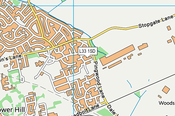 L33 1SD map - OS VectorMap District (Ordnance Survey)
