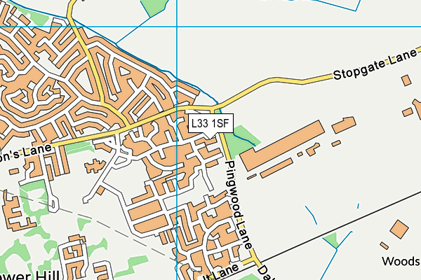 L33 1SF map - OS VectorMap District (Ordnance Survey)