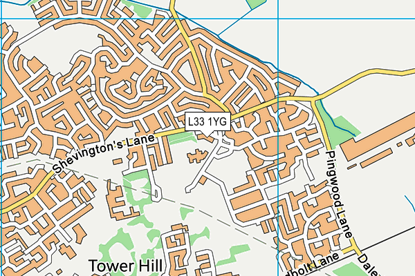 L33 1YG map - OS VectorMap District (Ordnance Survey)