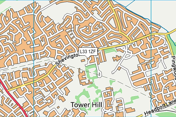 L33 1ZF map - OS VectorMap District (Ordnance Survey)