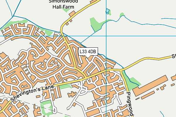 L33 4DB map - OS VectorMap District (Ordnance Survey)