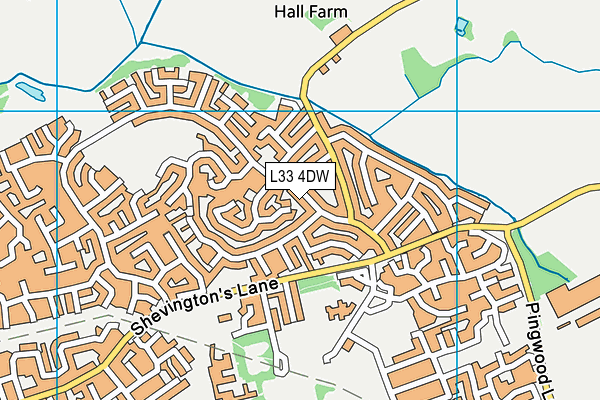 L33 4DW map - OS VectorMap District (Ordnance Survey)