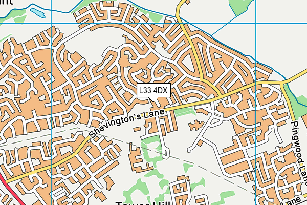 L33 4DX map - OS VectorMap District (Ordnance Survey)