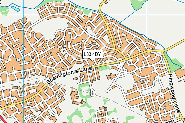 L33 4DY map - OS VectorMap District (Ordnance Survey)