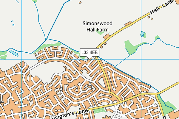 L33 4EB map - OS VectorMap District (Ordnance Survey)