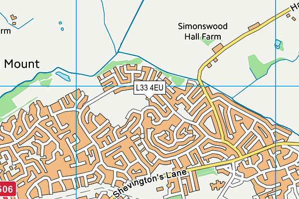 L33 4EU map - OS VectorMap District (Ordnance Survey)