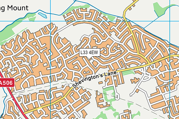 L33 4EW map - OS VectorMap District (Ordnance Survey)