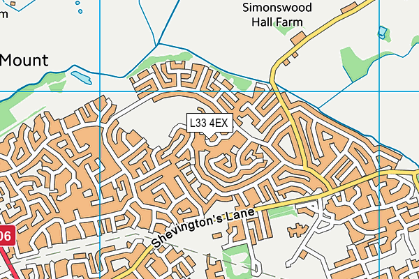L33 4EX map - OS VectorMap District (Ordnance Survey)
