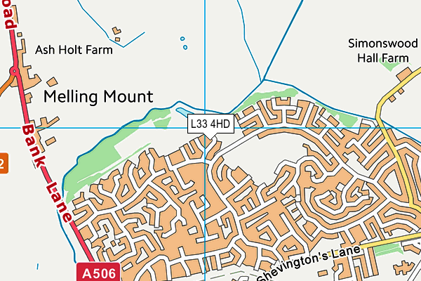 L33 4HD map - OS VectorMap District (Ordnance Survey)