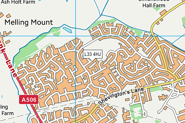 L33 4HJ map - OS VectorMap District (Ordnance Survey)