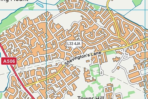 L33 4JA map - OS VectorMap District (Ordnance Survey)