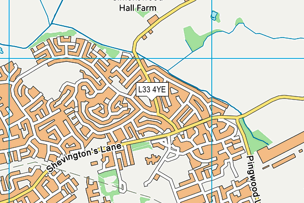 L33 4YE map - OS VectorMap District (Ordnance Survey)