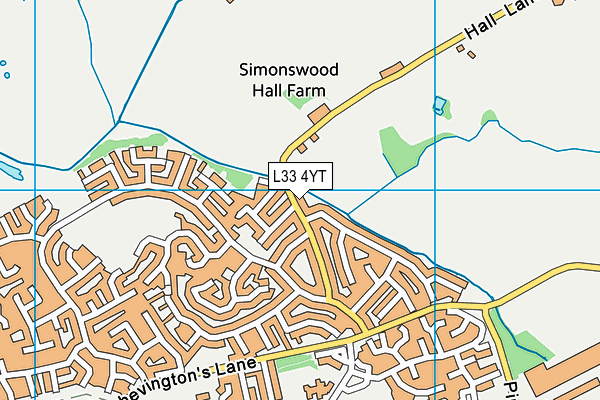 L33 4YT map - OS VectorMap District (Ordnance Survey)