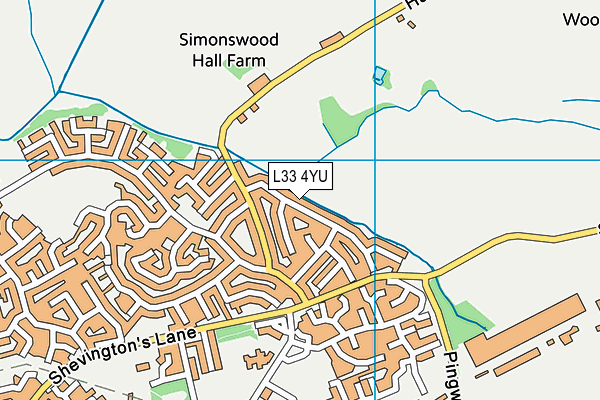 L33 4YU map - OS VectorMap District (Ordnance Survey)