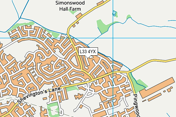 L33 4YX map - OS VectorMap District (Ordnance Survey)