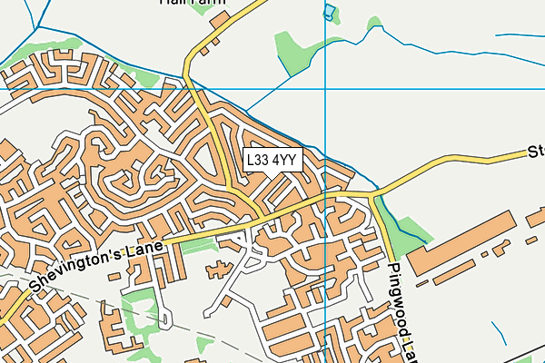 L33 4YY map - OS VectorMap District (Ordnance Survey)