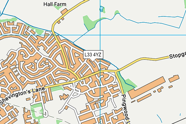 L33 4YZ map - OS VectorMap District (Ordnance Survey)