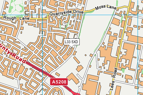 L33 5XD map - OS VectorMap District (Ordnance Survey)