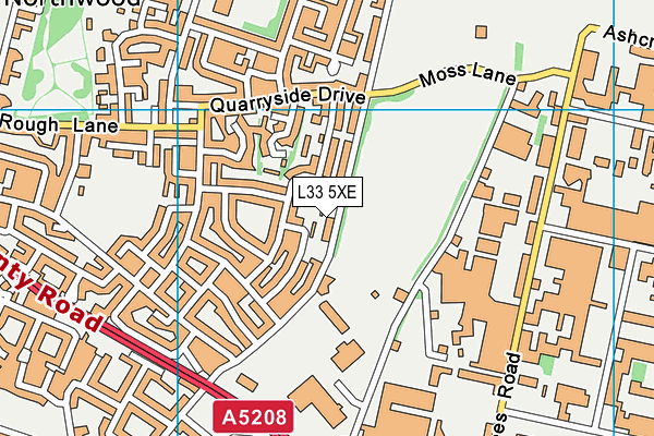 L33 5XE map - OS VectorMap District (Ordnance Survey)