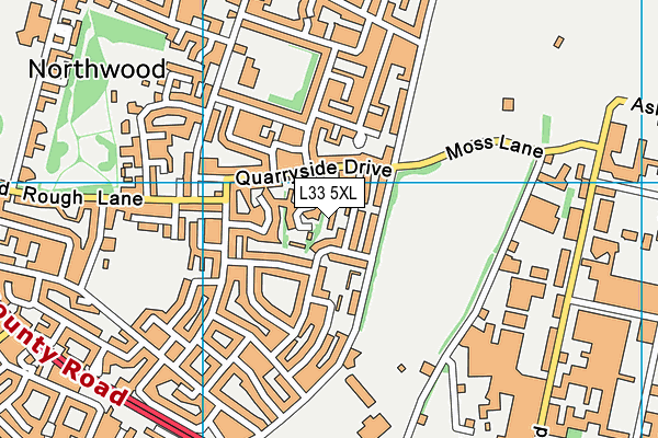 L33 5XL map - OS VectorMap District (Ordnance Survey)