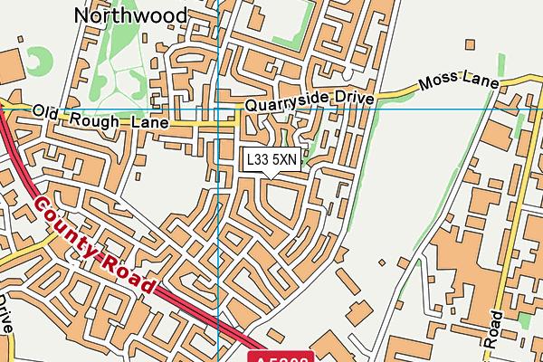 L33 5XN map - OS VectorMap District (Ordnance Survey)