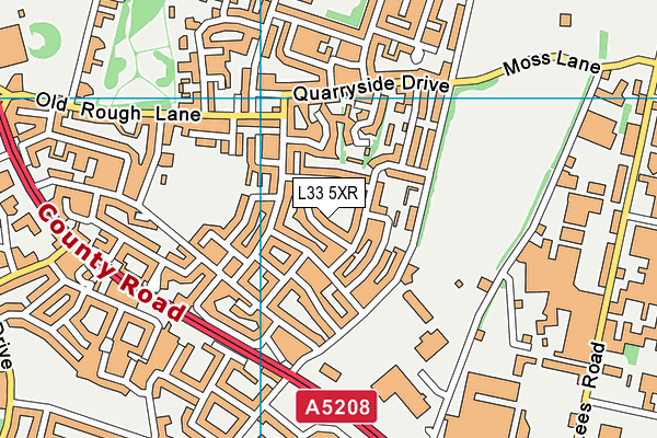 L33 5XR map - OS VectorMap District (Ordnance Survey)