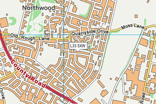 L33 5XW map - OS VectorMap District (Ordnance Survey)