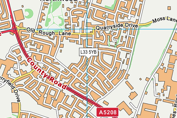 L33 5YB map - OS VectorMap District (Ordnance Survey)