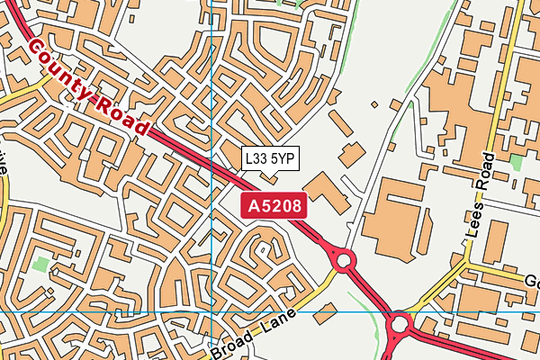 L33 5YP map - OS VectorMap District (Ordnance Survey)