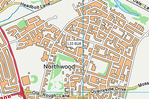 L33 6UA map - OS VectorMap District (Ordnance Survey)