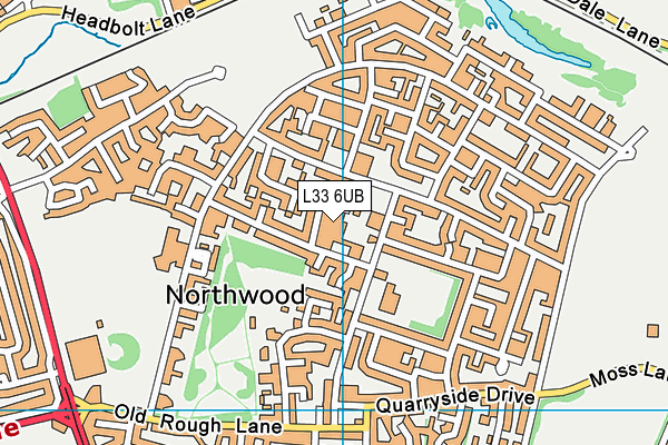 L33 6UB map - OS VectorMap District (Ordnance Survey)