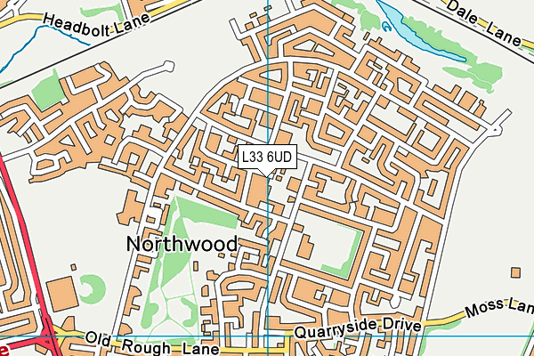 L33 6UD map - OS VectorMap District (Ordnance Survey)