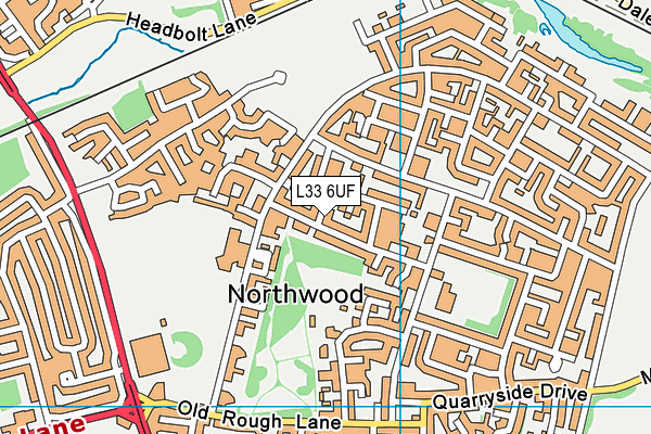L33 6UF map - OS VectorMap District (Ordnance Survey)