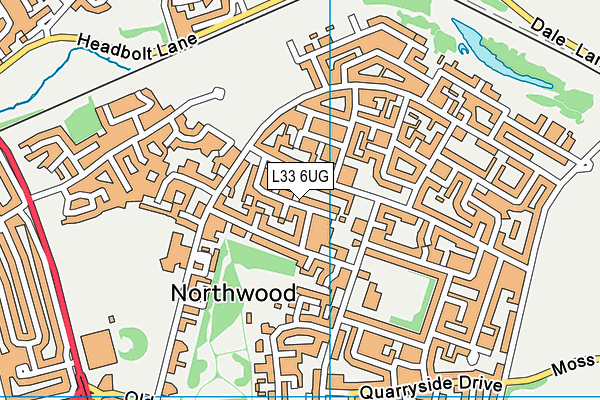L33 6UG map - OS VectorMap District (Ordnance Survey)