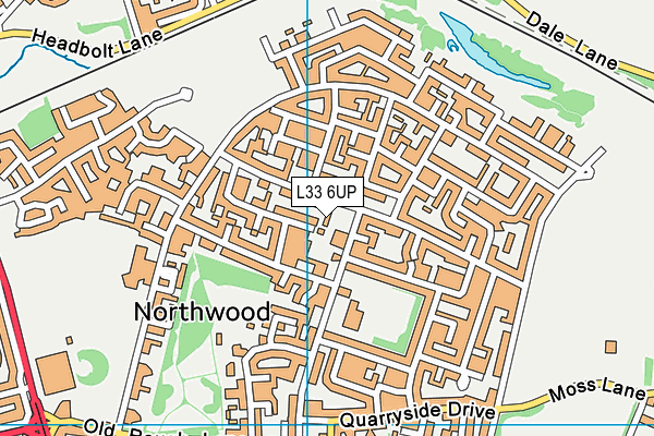 L33 6UP map - OS VectorMap District (Ordnance Survey)