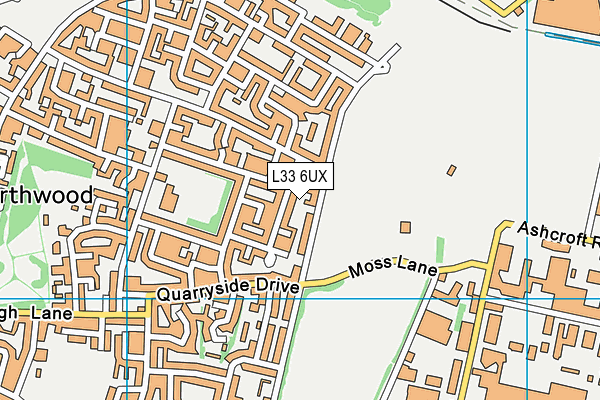 L33 6UX map - OS VectorMap District (Ordnance Survey)